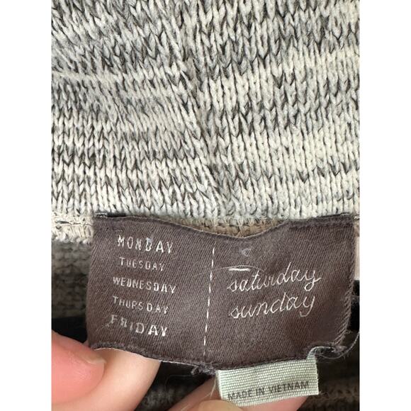 Saturday Sunday Anthropologie Space Dye Grey Cowl Neck Pull Over Sweater Size L - Picture 4 of 8